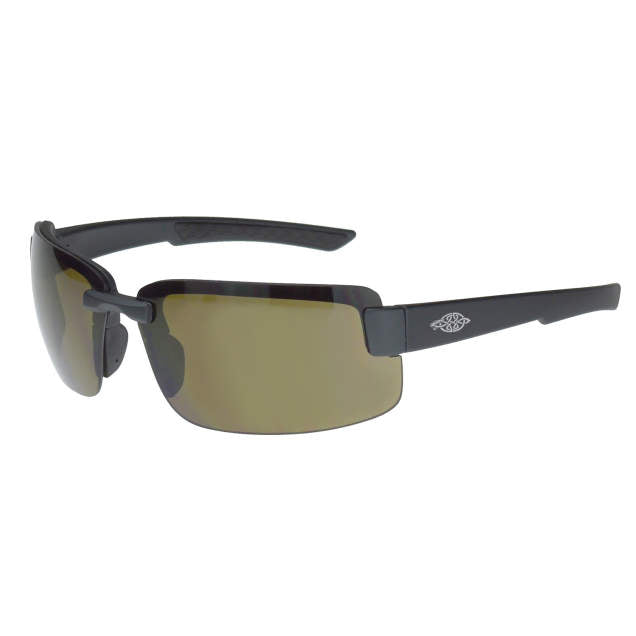 Crossfire ES6 Premium Safety Eyewear, Black Frame, Brown Polarized Lens