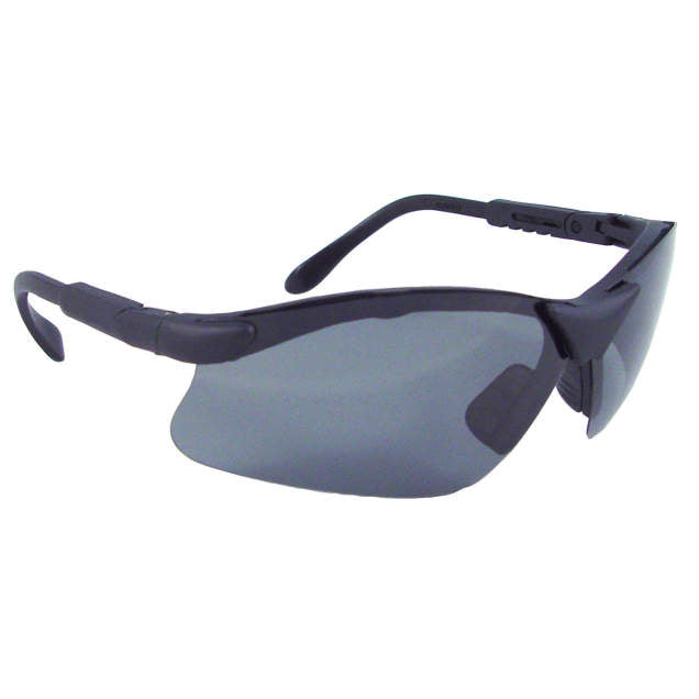 Revelation™ Safety Eyewear, 5-Position Ratchet Plus 4-Position Telescoping Black Temples, Smoke Polarized Lens