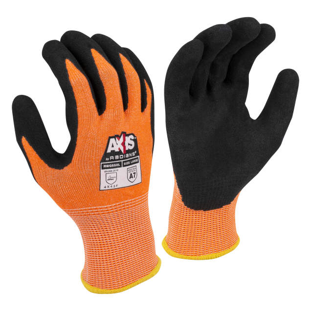 Radians AXIS™ Sandy Nitrile Coated Glove, ANSI/ISEA 105 Cut Level A7