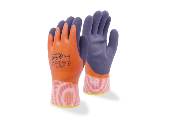 13g Hi-Vis Orange, Fully Coated Latex Body, Sandy Microfoam Latex Coated Palm, Thermal Liner, ANSI/ISEA 105 Cut Level A4