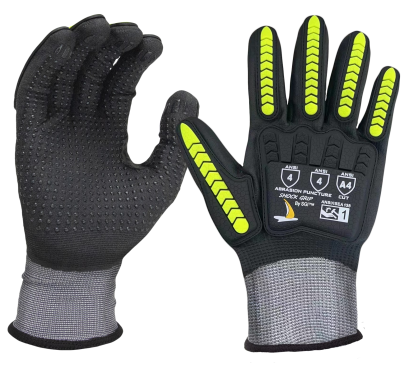 18 Gauge, Nitrile Palm w/Reinforced Thumb Crotch, TPR Impact Back, ANSI/ISEA 105 Cut Level A4