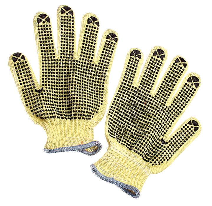 7g 100% Kevlar String Knit, 1-Sided PVC Dots, ANSI/ISEA 105 Cut Level A2