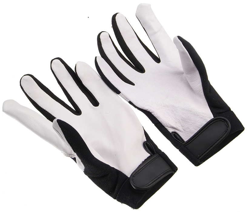 Grain Goatskin Mechanics Glove, Black Spandex Back