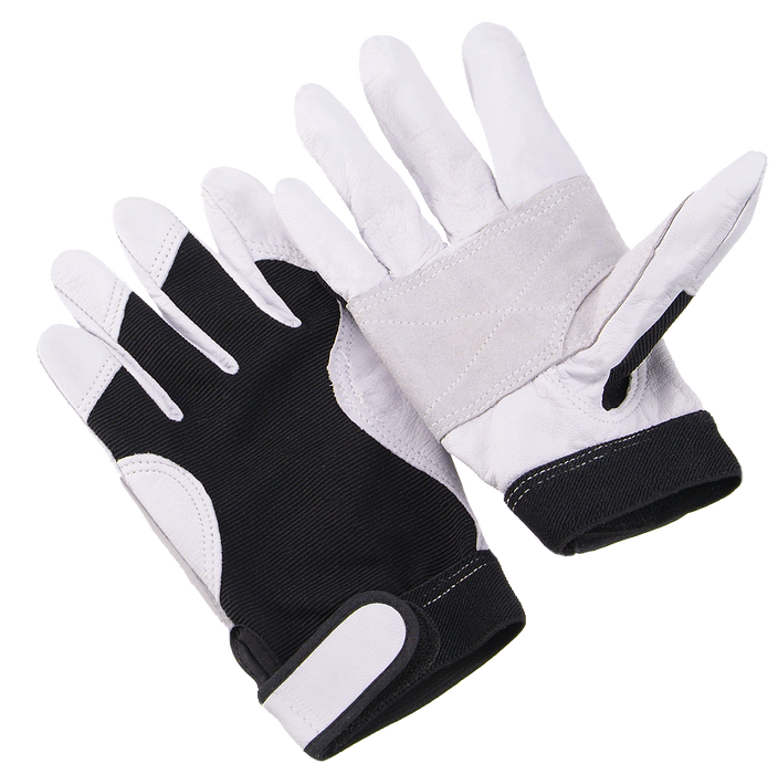 Split Goatskin Mechanics, Double Palm, Black Spandex Back