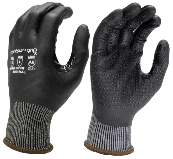 Contour Grip 18g, Fully Foam Nitrile Coated, Nitrile Dotted Palm, Reinforced Thumb Crotch, ANSI/ISEA 105 Cut Level A6