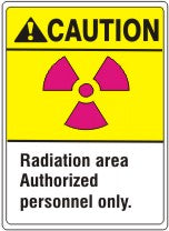 Caution Radiation Area Authorized Personnel Only