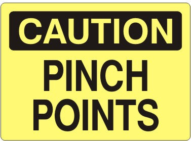 Caution Pinch Points — Safety & Packaging Sales