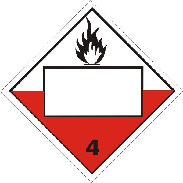 Flame Picto Blank - Class 4 Placard