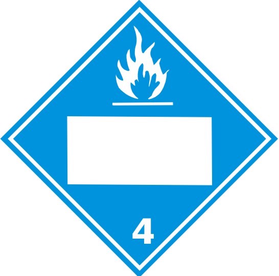 Flame Picto Blue Blank - Class 4 Placard