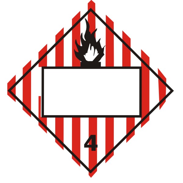 Flame Picto With Stripe Backgound Blank - Class 4 Placard