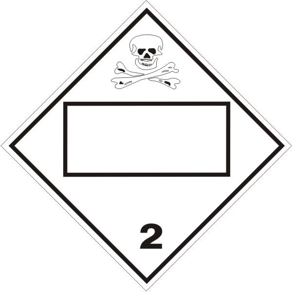 Poison/Toxic Gas Picto Blank - Class 2 DOT Placard