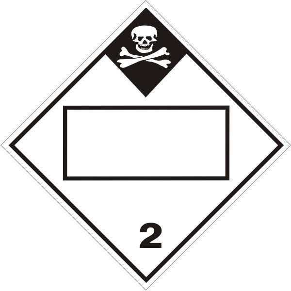 Poison/Toxic Gas Picto Diamond Blank - Class 2 DOT Placard