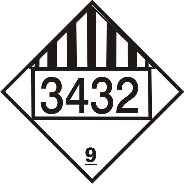 3432 Polychlorinated Biphenyls - Class 9 Placard