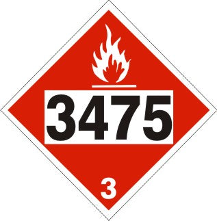 3475 Ethanol And Gas Mixtures - Class 3 Placard — Safety & Packaging Sales