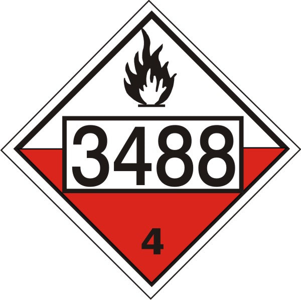 3488 Self Heating, Solid Organic - Class 4 Placard