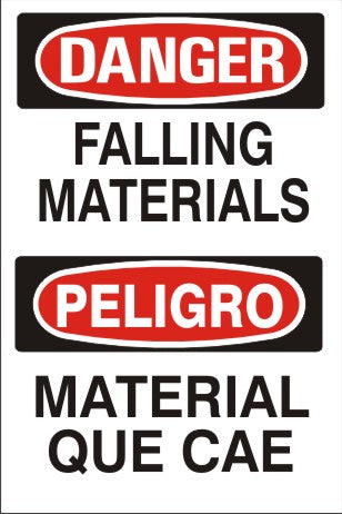 Danger Falling Material