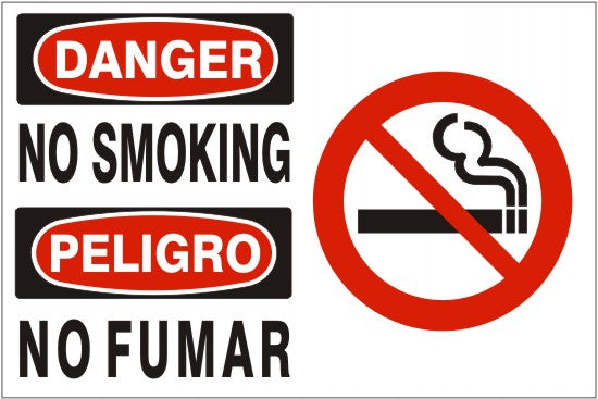 Danger No Smoking Bilingual