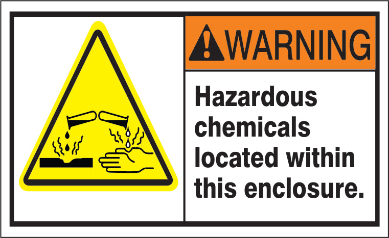 ANSI Header Hazardous Chemicals Located Within This Enclose