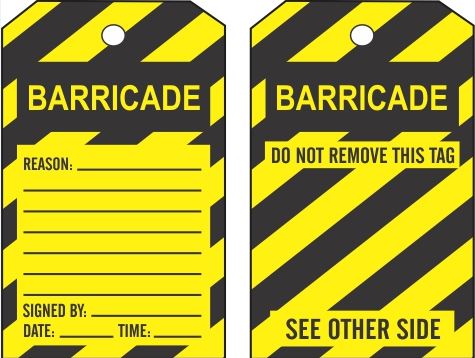 6" x 3" General Barricade Tags