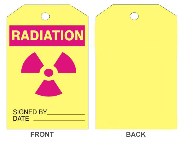 6" x 3" Radiation Picto Tags