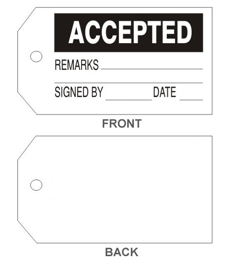 6" x 3" Accepted Tags