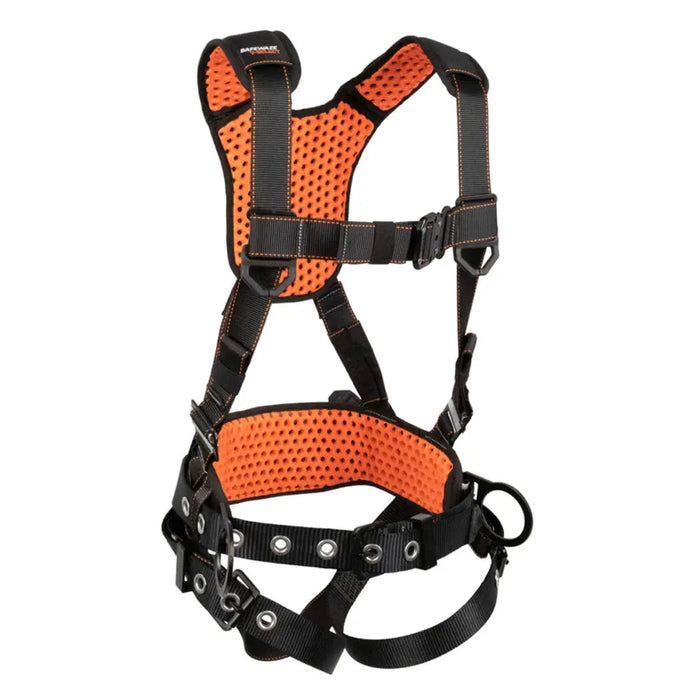 V-Select Construction Harness: Dorsal D-Ring, Side Positioning D-Rings, Quick-Connect Chest, Tongue Buckle Legs