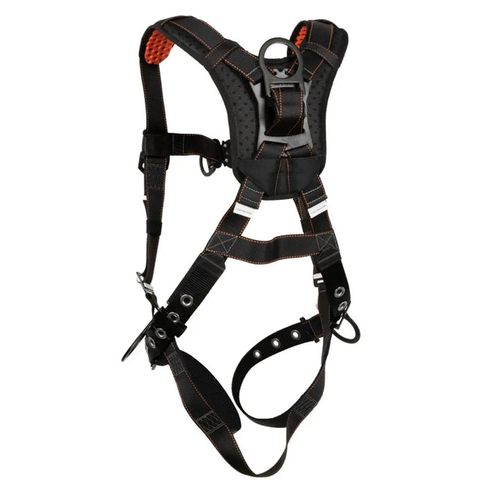 V-Select Full Body Harness: Dorsal D-Ring, Side Positioning D-Rings, Quick-Connect Chest, Front D-Ring, Tongue Buckle Legs