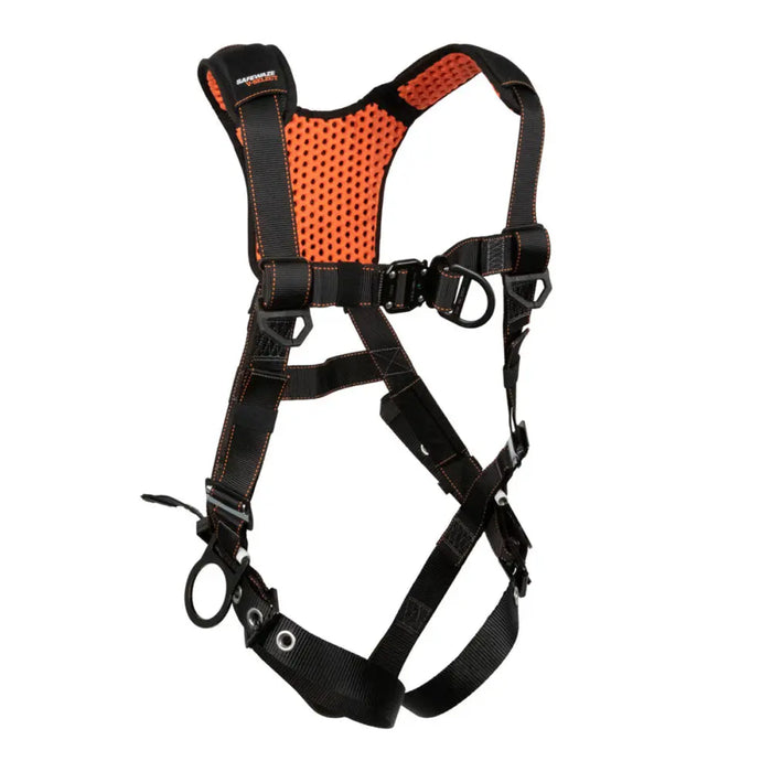 V-Select Full Body Harness: Dorsal D-Ring, Side Positioning D-Rings, Quick-Connect Chest, Front D-Ring, Tongue Buckle Legs