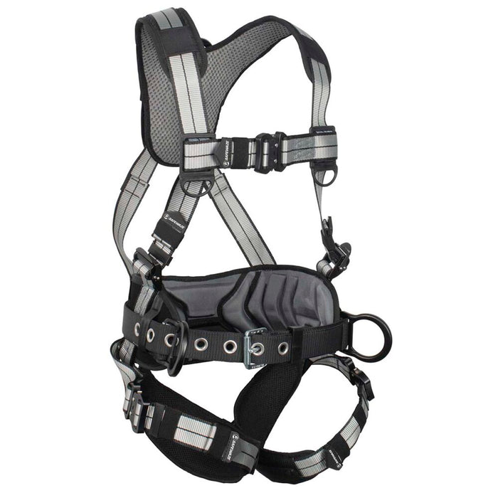 Pro+ Slate Construction Harness w/ Dorsal SRL Link, Aluminum D-rings, QC Buckles/Torso Adjusters