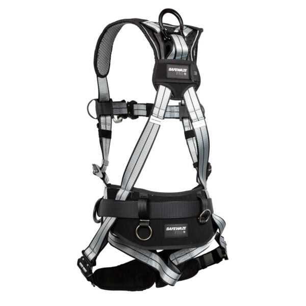 PRO+ Slate Construction Harness w/Dorsal SRL Link, Aluminum D-rings, Quick-Connect Buckles & Torso Adjusters