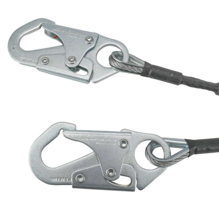 Leading Edge 6’ Energy Absorbing Lanyard : Dual Leg, Snap Hooks
