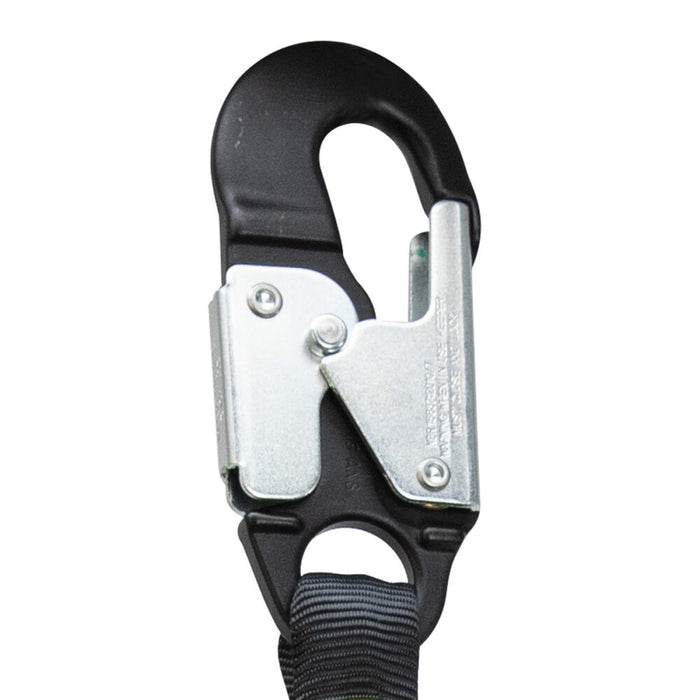 20″ Web Restraint Lanyard: Aluminum Snap Hook, Aluminum Rebar Hook