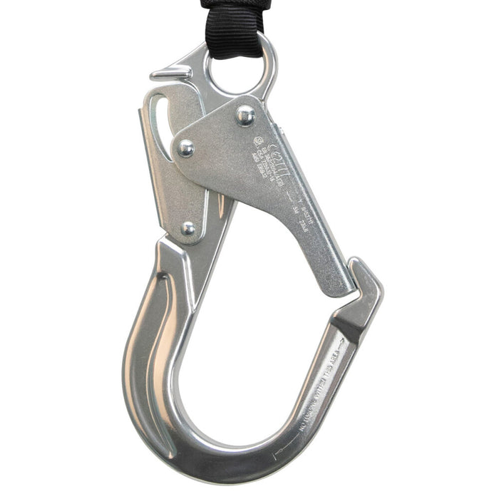 20″ Web Restraint Lanyard: Aluminum Snap Hook, Aluminum Rebar Hook
