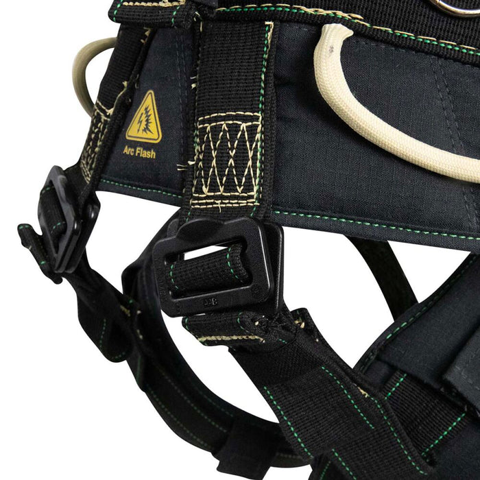 Arc Flash Wind & Tower Harness, 5 Positioning Dielectric D-Rings, Dielectric Quick-Connect Legs
