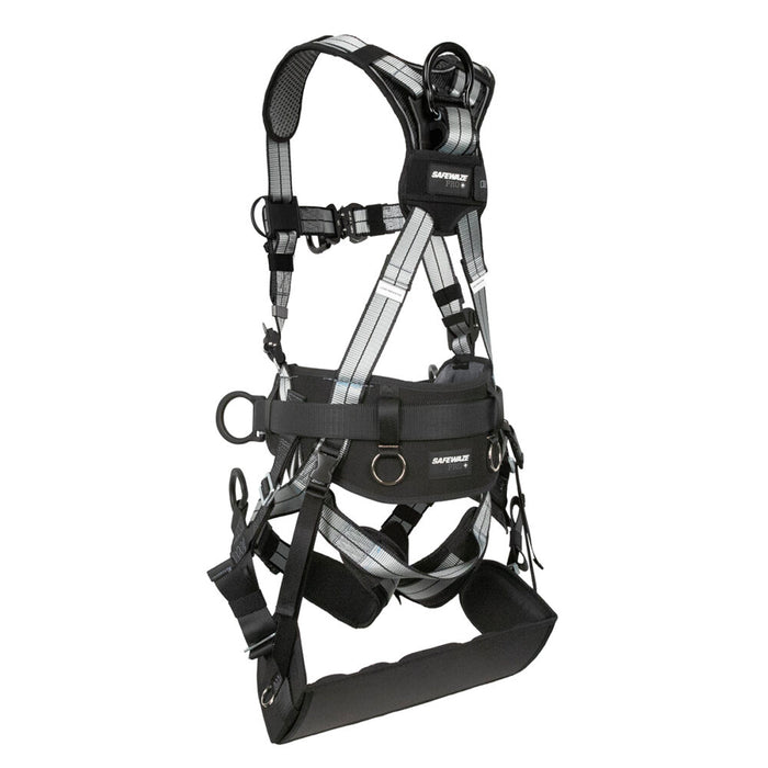PRO+ Slate Tower Construction Harness: w/Alum. 3D, Alum. Quick-Connect Chest, Tongue Buckle Legs, Tower Seat