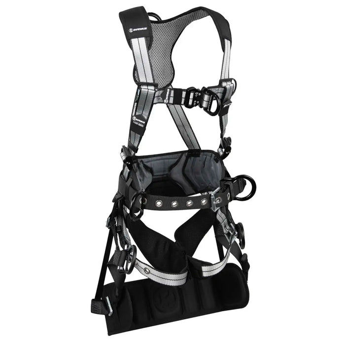 PRO+ Slate Tower Construction Harness: w/Alum. 3D, Alum. Quick-Connect Chest, Tongue Buckle Legs, Tower Seat