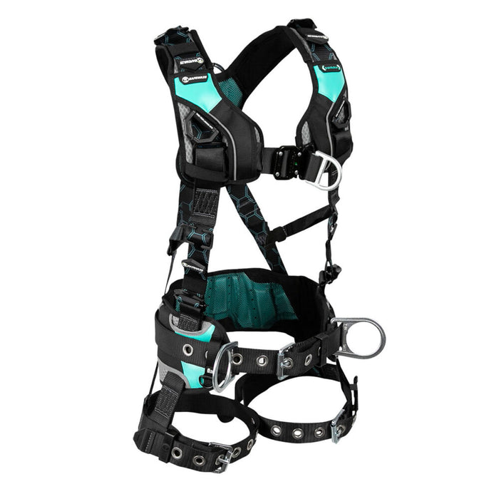 Contour Construction Harness, Fixed Dorsal D-ring, Front D-ring, Side Positioning D-rings, Quick-Connect Chest, Tongue Buckle Leg
