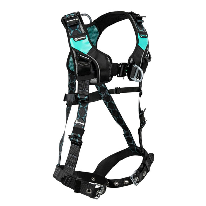 Contour Full Body Harness, Fixed Dorsal D-ring, Front D-ring, Quick-Connect Chest, Tongue Buckle Leg