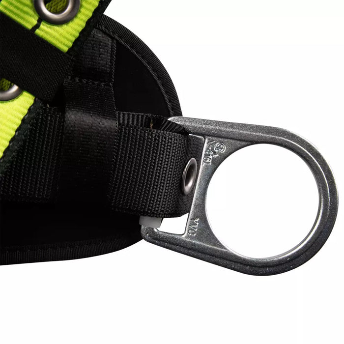 PRO+ Construction Harness, Three-D-Ring Positioning Harness w/Grommet Leg Straps & Sewn-In Comfort Waist Pad