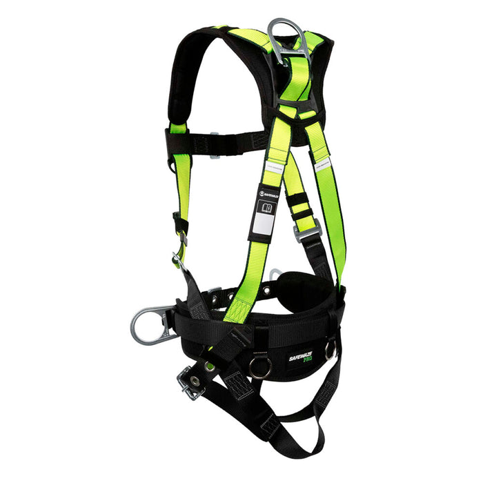 PRO Construction Harness w/ Free Floating Back Pad, Grommet Leg Straps & Side Positioning D-Rings