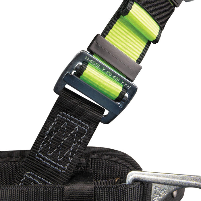 PRO Construction Harness w/ Free Floating Back Pad, Grommet Leg Straps & Side Positioning D-Rings