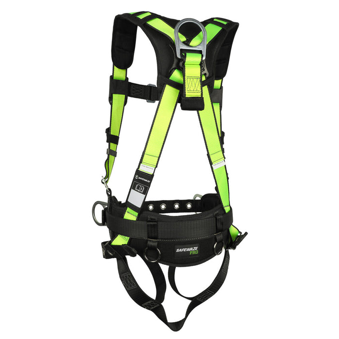 PRO Construction Harness with Fixed Back Pad, Grommet Leg Straps & Side Positiong D-Rings & Dorsal Link