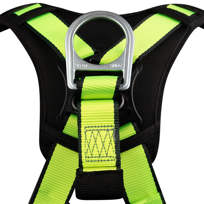 PRO Construction Harness with Fixed Back Pad, Grommet Leg Straps & Side Positiong D-Rings & Dorsal Link