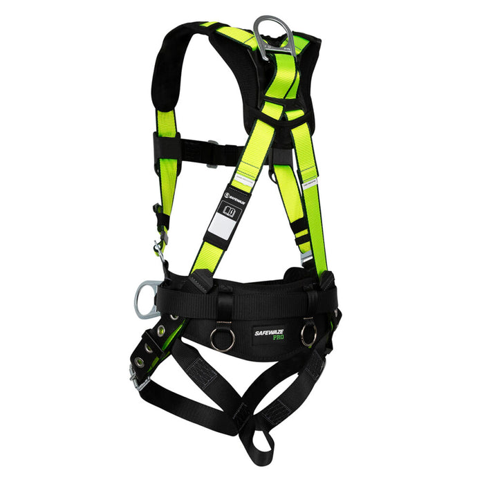 PRO Construction Harness w/Fixed Back Pad, Grommet Leg Straps & Side Positiong D-Rings