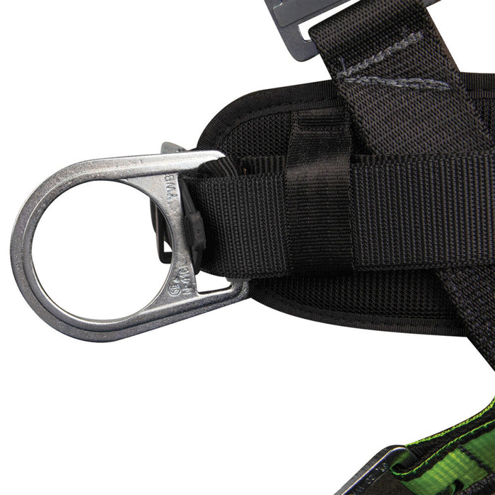 PRO Construction Harness w/Fixed Back Pad, Grommet Leg Straps & Side Positiong D-Rings