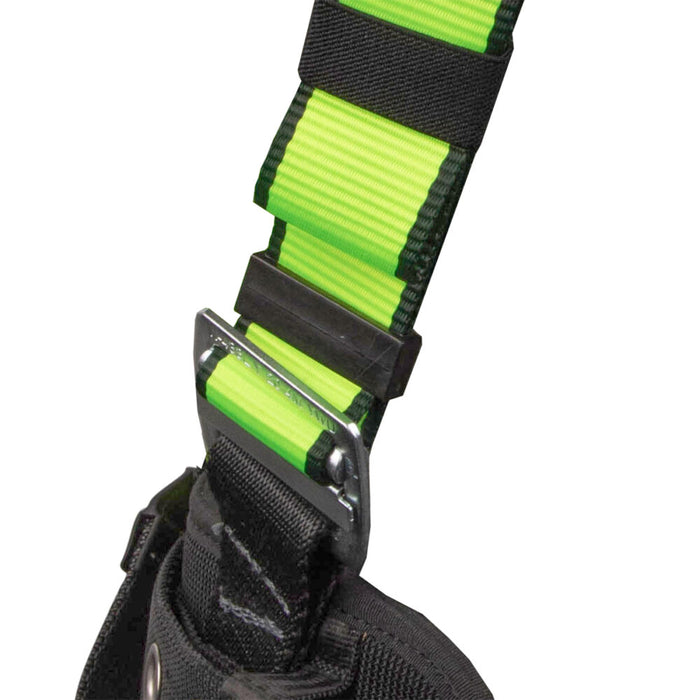 PRO Construction Harness w/Fixed Back Pad, Grommet Leg Straps & Side Positiong D-Rings