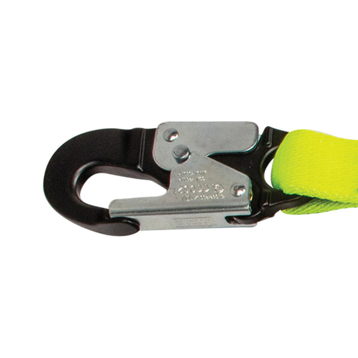 PRO 6′ Stretch Internal Energy Absorbing Lanyard: Aluminum Rebar Hook
