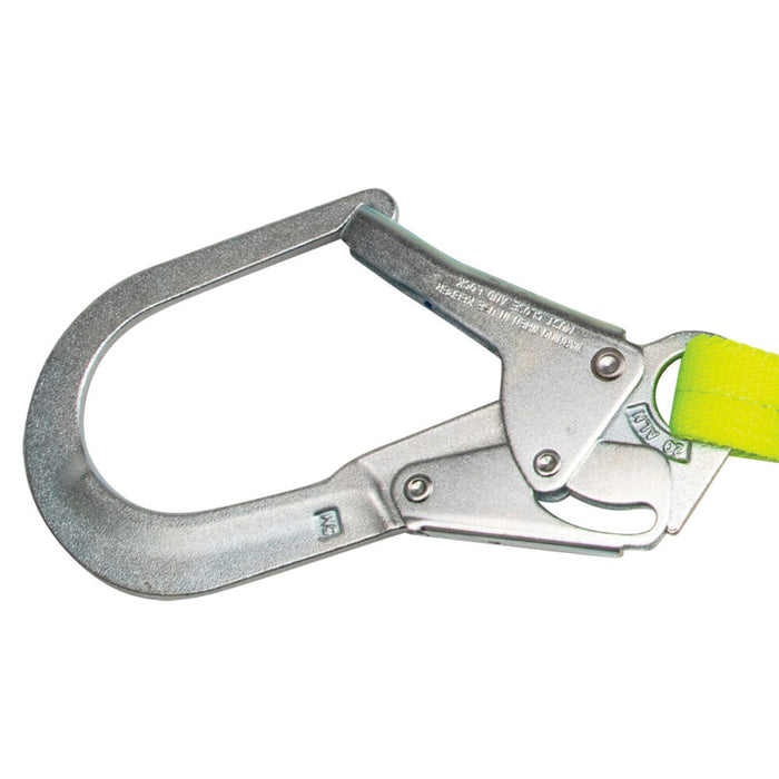 PRO 6' Stretch Internal Energy Absorbing Lanyard: O-Ring, Rebar Hook