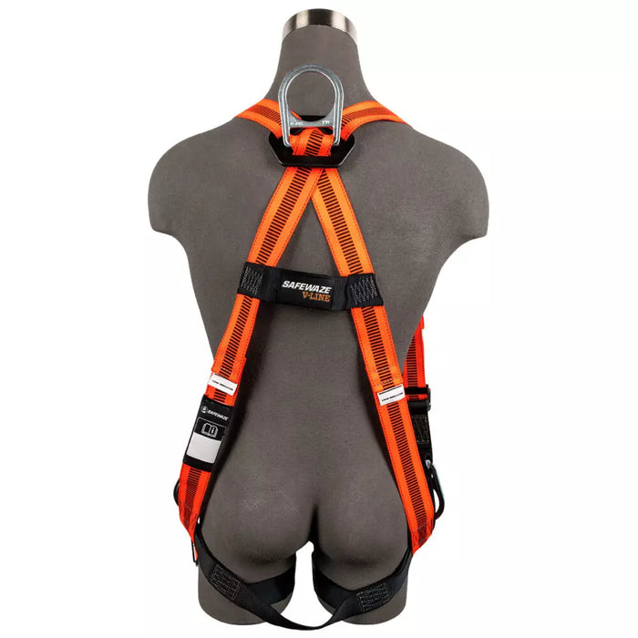 V-Select Construction Harness: Dorsal D-Ring, Side Positioning D-Rings, Mating Buckle Chest & Legs, Universal