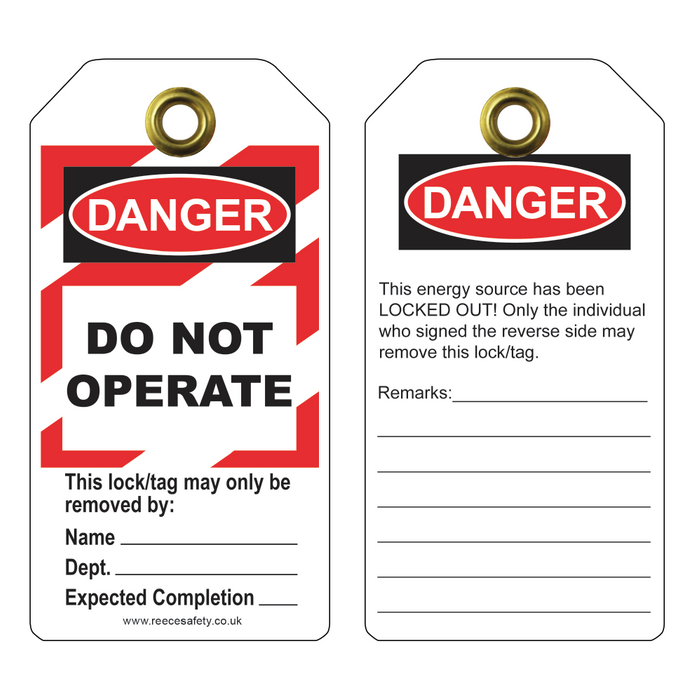 Danger Do Not Operate, 5½" x 3", 10/Pack